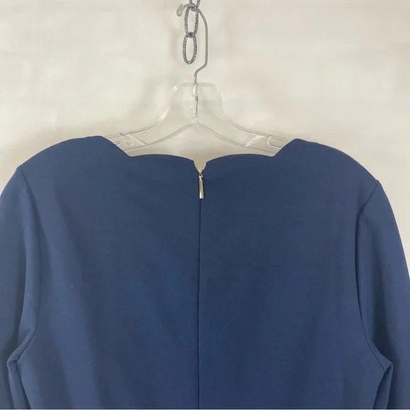 Kate Spade New York Women’s Scallop Neck Long Sleeve‎ Dress Blue Size L - Picture 11 of 13